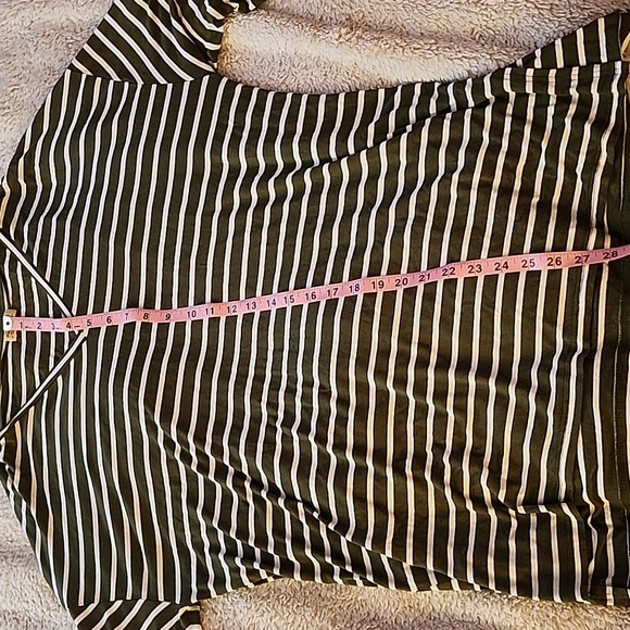 PIKO - SM Olive Green & White Striped Tunic Top/Dress - Picture 8 of 13